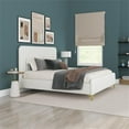 thumbnail image 2 of Angelou Upholstered Mid-Century Fabric King Size Platform Bed in Cream, 2 of 6