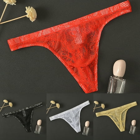 

Sunsunrise Men Underpants Lace Trim Breathable Mesh Quick Dry Low Waist Close-fitting Seamless Moisture Wicking Male Briefs Men Clothing