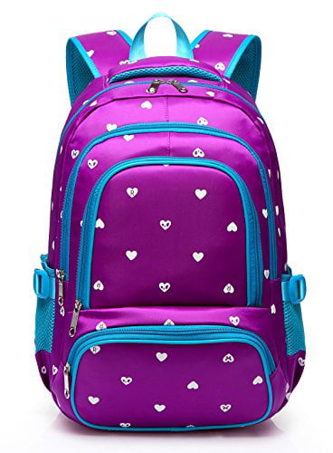 JSTEL Valentines Day Love Hearts School Backpacks For Girls Kids Elementary School Shoulder Bag Bookbag 