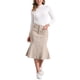 thumbnail image 2 of Faldas de mujer Inspire Chic, falda midi de mezclilla de cintura alta con cola de pez, color caqui claro, 2 of 5