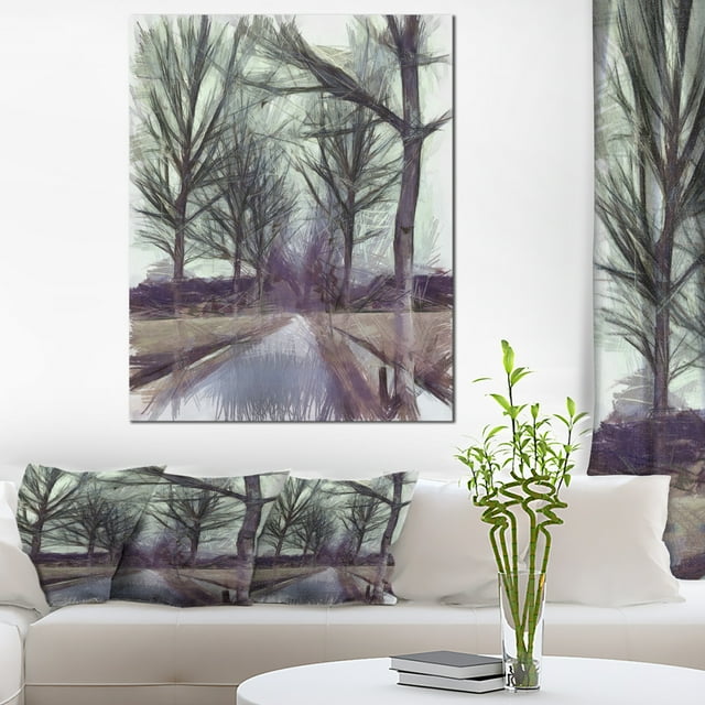 Croquis Aquarelle Nature Abstraite - Grande Toile d'Art de Paysage