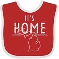 thumbnail image 3 of Inktastic It's Home- State  of Michigan Outline Distressed Text Boys or Girls Baby Bib, 3 of 4