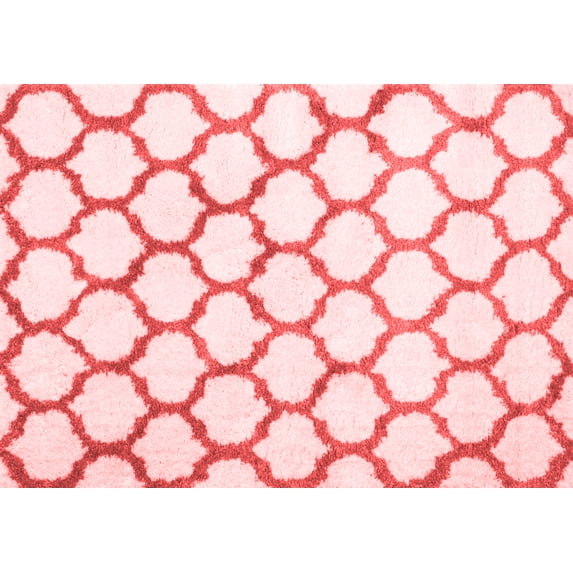 Ahgly Company Indoor Rectangle Trellis Red Contemporary Area Rugs, 8' x 12'