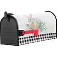 thumbnail image 2 of Spring Mailbox Cover Magnetic Mailbox Wraps, Easter Rabbit Eggs Flower Watercolor Painting Black Plaid Mailbox Covers Standard Size 18x21 Inch Mail Wrap Post Box Decoration for Outdoor Gardern Yard, 2 of 6