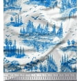 thumbnail image 1 of Soimoi Polyester Crepe Fabric Bird & Tree Nature Fabric Prints by Yard 52 Inch Wide, 1 of 1