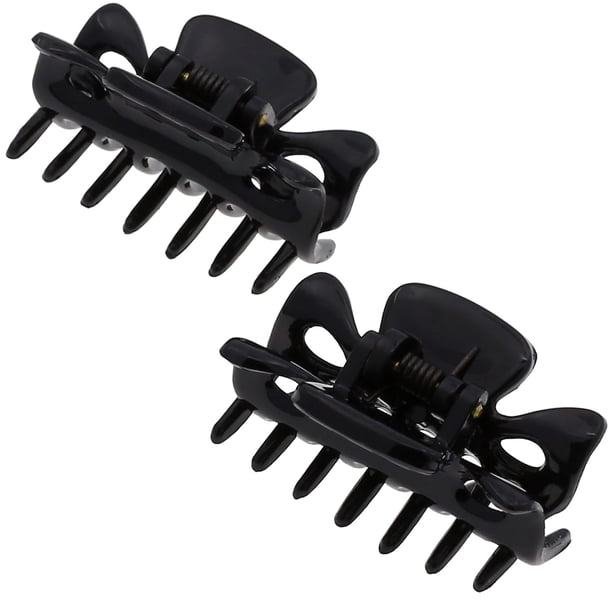 Pinza para el cabello francesa para mujer, juego de 2 pinzas para el cabello negras para niñas, accesorios para el cabello duraderos y a la moda para mujeres, agarre fuerte y sin agarre desl