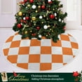 thumbnail image 6 of RMDQTR Festive Christmas Tree Skirt35.4x35.4in - Holiday Home Decor for Xmas Party Orange Checkerboard, 6 of 6