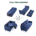 thumbnail image 2 of Ember Interiors Benton 2-Seater Loveseat, Navy, 2 of 12