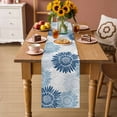 thumbnail image 2 of Blue Grey Sunflowers Table Runner 36 Inches, Boho Vintage Floral Rustic Blossom Bed Runner Dresser Scarves Tabletop for Indoor Outdoor Parties/Ceremony/Banquet, 13"x 36", 2 of 9