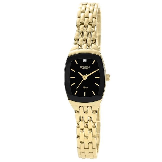 Armitron 75 5195BKGP Women Gold Tone Diamond Accented Index Bracelet Watch Walmart