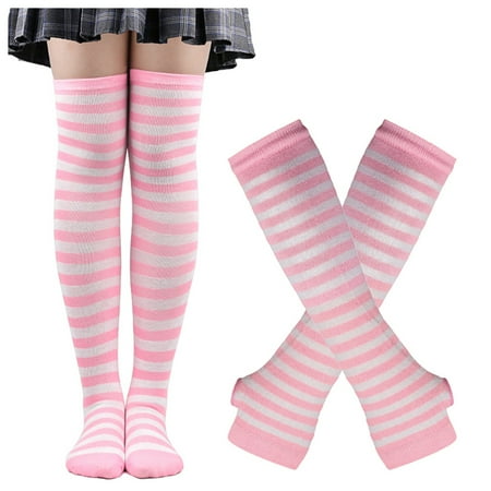 

nsendm Gloves Stockings Women s Striped High Halloween Cosplay Socks Socks Socks Womens Large Socks Socks Pink One Size