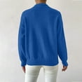 thumbnail image 4 of Women's Casual Round Neck Colorblock Pullover Sweater Loose Casual Long Sleeve Contrast Color Top for Everyday Wear and Comfortable Fit,Blue,XL, 4 of 4