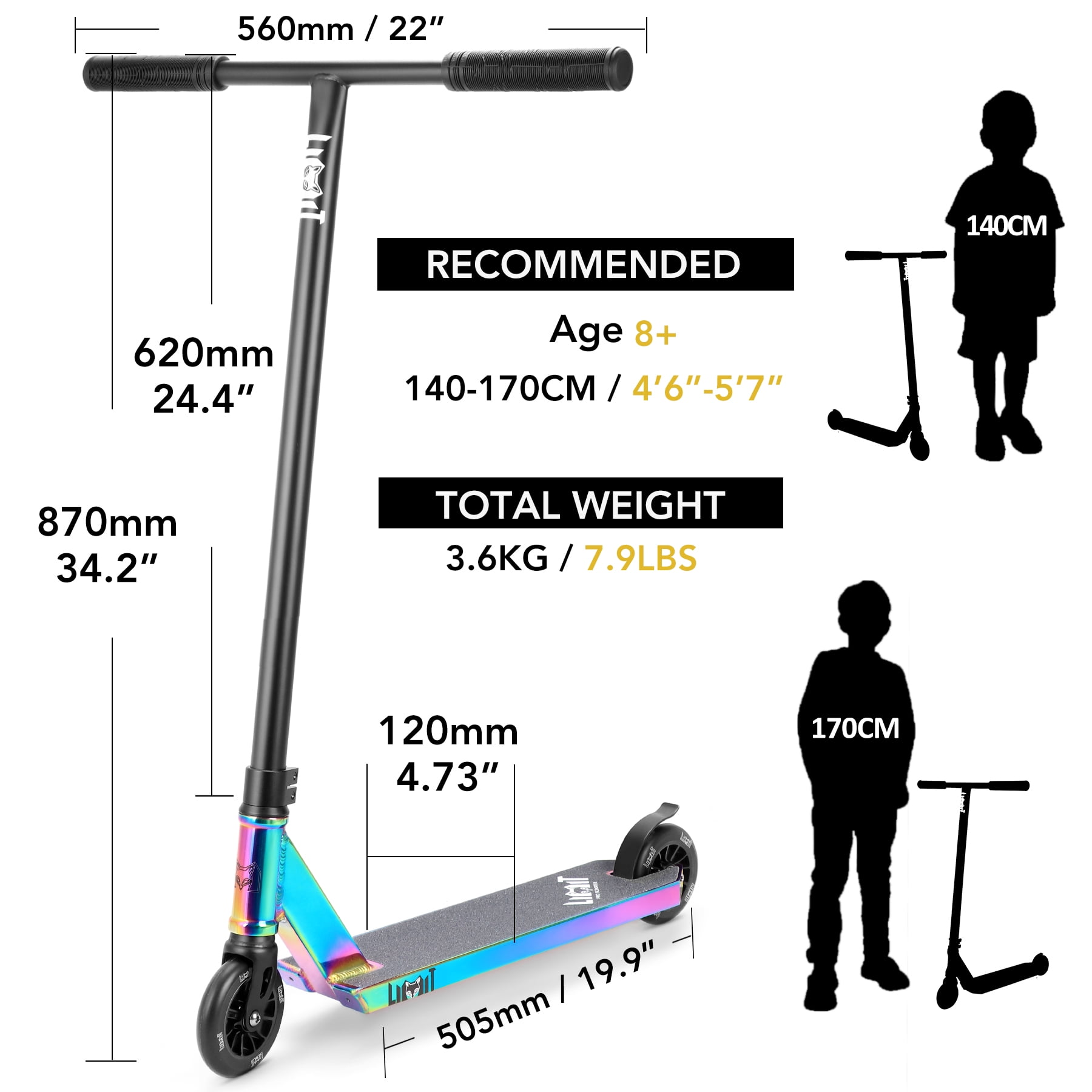 Limit LMT69V2 Lightweight Pro Trick Stunt Scooters for Teens