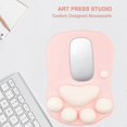 thumbnail image 3 of Pink Non-Slip Gel Mouse Pad with Ergonomic Wrist Support and Cat Paw Design, 3 of 5