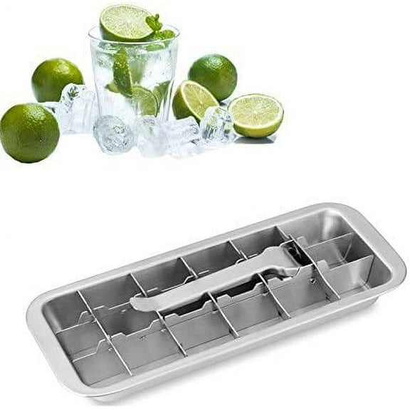 Lever-style Ice Cube Tray, 2 In 1 Stainless Steel Ice Making Mold And Ice Cracker