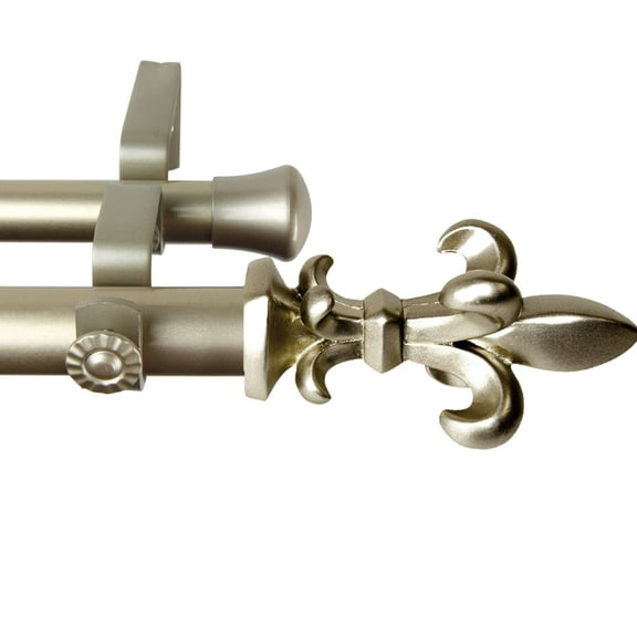 Contemporary Home Living 57" Gold Solid Contemporary Double Curtain Rod