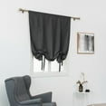 thumbnail image 2 of Lumento Kitchen Valance Rod Pocket Half Window Curtains Solid Color Light Blocking Short Blackout Curtain Ruched Waterproof Thermal Insulated Black 47.24 x 47.24", 2 of 9