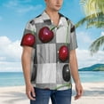 thumbnail image 3 of Kll Men'S Hawaiian Shirt Short Sleeve Button Down Beach Shirts-Cherries Laid, 3 of 7