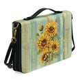 thumbnail image 2 of FOR U DESIGNS Sunflower Wooden Bible Bag with Handle Bible Cover Case for Women Men Size Medium PU Lightweight Bible Bag Tote Bag Washable Bible Book Cover Carrying Case Bible Accessories, 2 of 7