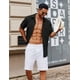thumbnail image 3 of Camisa COOFANDY para hombre con botones, manga corta, algodón negro, 3 of 6