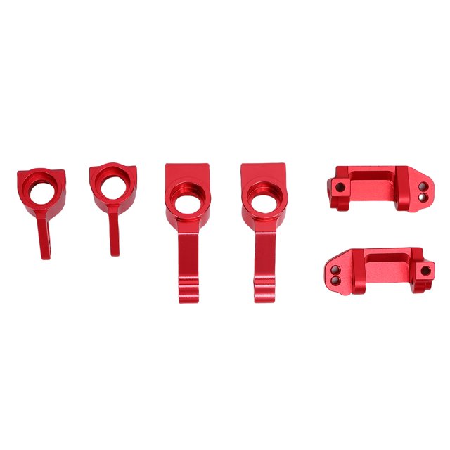 RC Car Front Steering Blocks Caster Blocks Rear Stub Axle Carriers Kit 2PCs Front Steering 2PCs Rear Stub Axle Aluminum Alloy Replacement for Slash 2WD