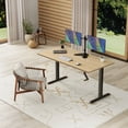 thumbnail image 2 of Mount-It! Hand Crank Sit-Stand Desk with Tabletop, Maple, Ergonomic, 2 of 9