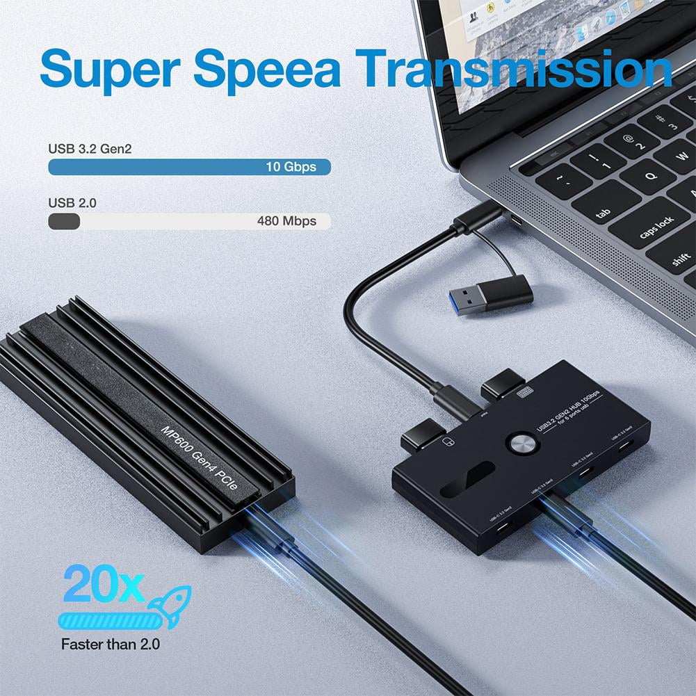USB HUB Type C 10Gbps 4 Ports USB C 3.2 Gen2 Usb C For Laptop { S2X3