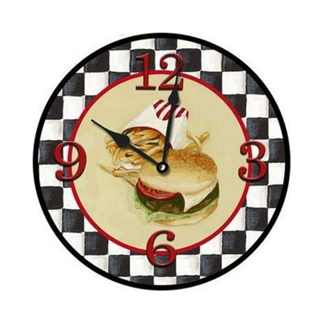 Hamburgers et Frites de 10 Po Autour de Clock
