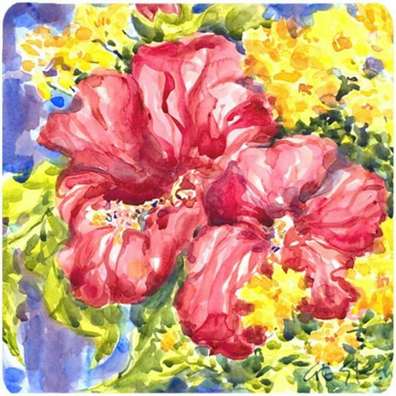 Flower - Hibiscus Foam Coasters - Set Of 4, 3.5 x 3.5 In.