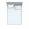 thumbnail image 2 of Floral Bedding Set with Sheet & Covers, Geometric Design Vertical Flowers Pattern on Baby Blue Background Artwork, Printed Bedroom Decor 2 Shams, 4 Sizes, Baby Blue and White, by Ambesonne, 2 of 3