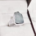 thumbnail image 3 of Natural Aquamarine Ring, Rough Aquamarine Gemstone Ring, March Birthstone, Doted Band, 925 Sterling Silver, Womens Ring, Christmas, Thanksgiving, Handmade, Statement Jewelry, Raw Gemstone Jewelry, 3 of 6