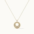 thumbnail image 2 of Silver & Stone Jewels Gold Tone Circle Pendant Necklace for Women CZ-Stone Halo Design Modern Minimalist Jewelry Gift for Her, 2 of 4