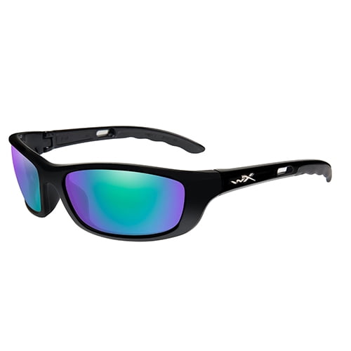 Wiley X Wiley X P17 Sunglasses Polarized Emerald Mirror Lens, Gloss
