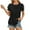Black, variant on Layered Satin Peplum Blouse 2025 Spring Business Casual Shirt with Triple Ruffles, Wrinkle-Free Office Wear for Presentation Days, Pearl Button Accents, Green Spring And Summer Satin Pleated Three