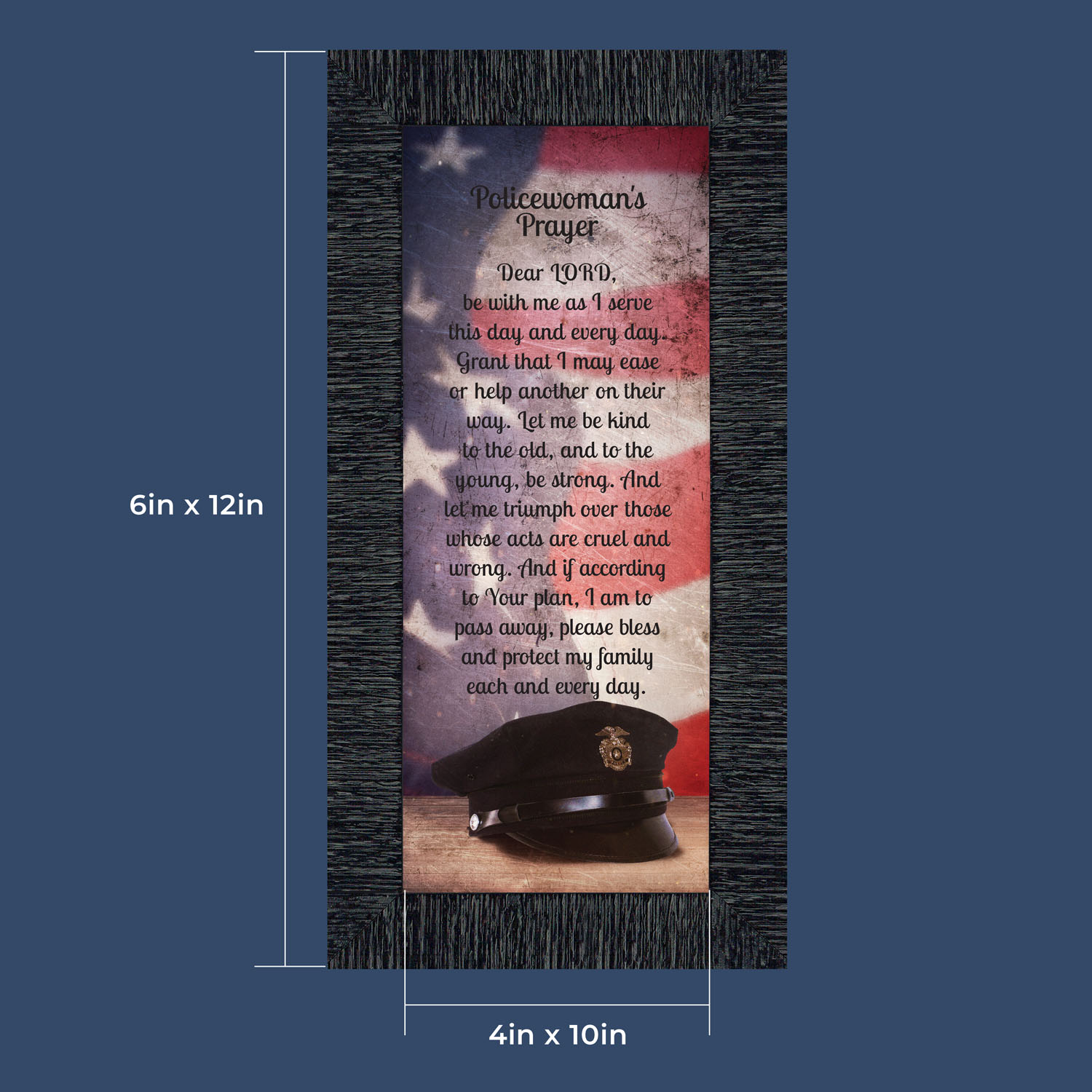 Crossroads Policewoman's Prayer, Police Officer Gifts for Women, Police Woman Framed Poem, 7372CH