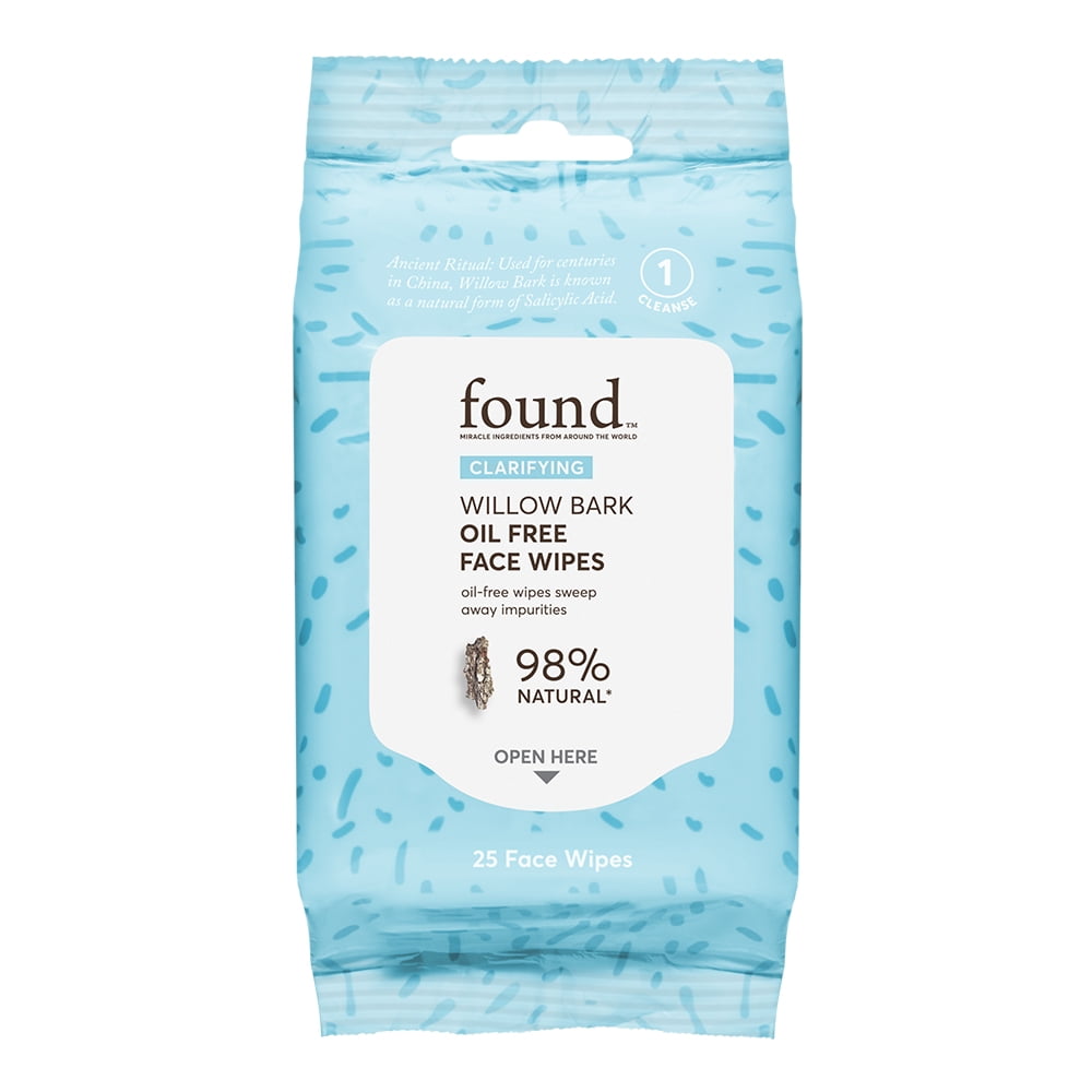 Buy 25 Count, found Clarifying Willow Bark Oil Free Face Wipes Online