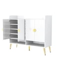 thumbnail image 4 of EUROCO 11-Tier Wood Shoe Cabinet for Entryway,47.2” Free Standing Shoe Storage Cabinet Shoe Rack Organizer with Adjustable Shelves for Hallway Bedroom Closet Living Room, White, 4 of 7