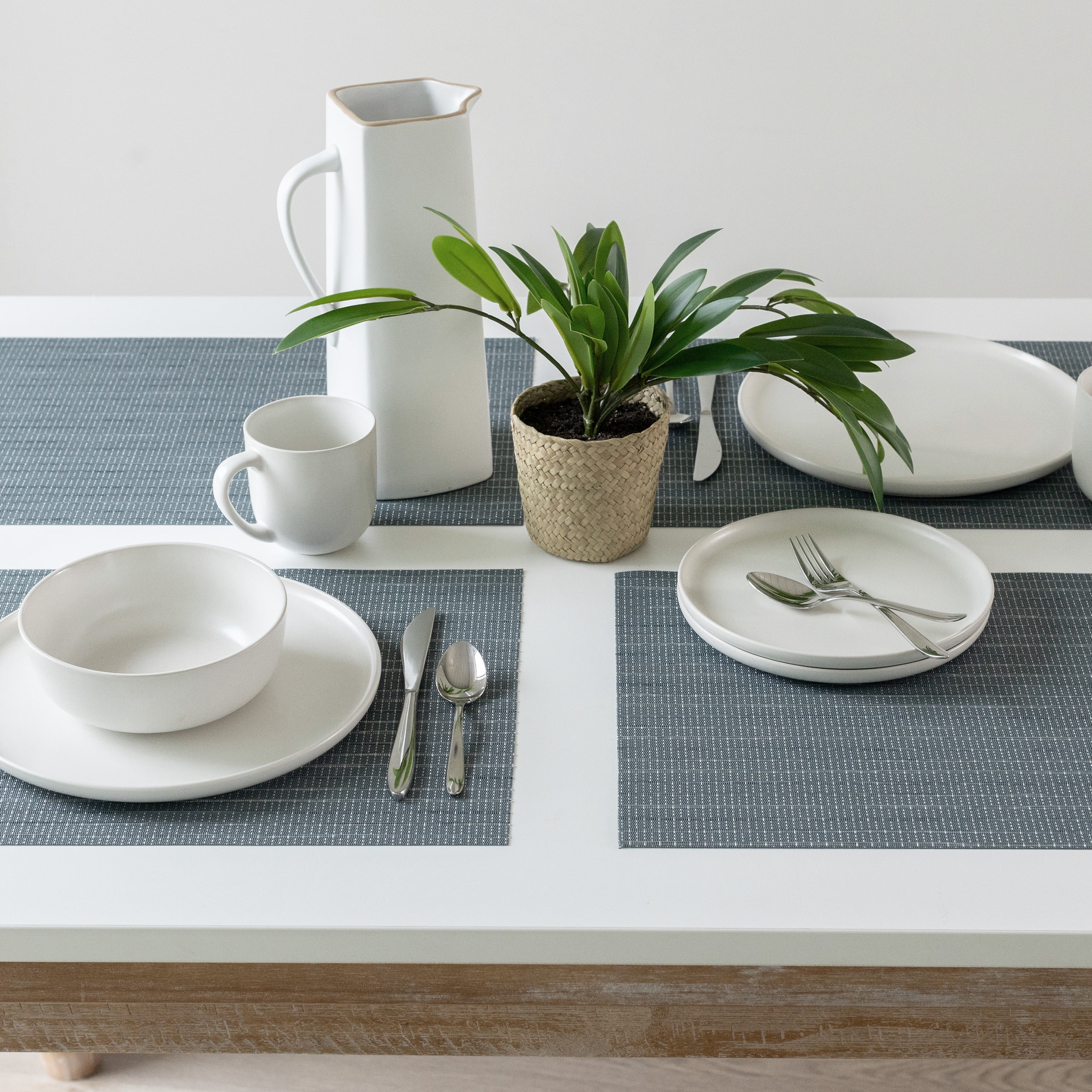 (2 pack) Mainstays Ciclo Woven Vinyl Table Placemat Storm 13" x 18"