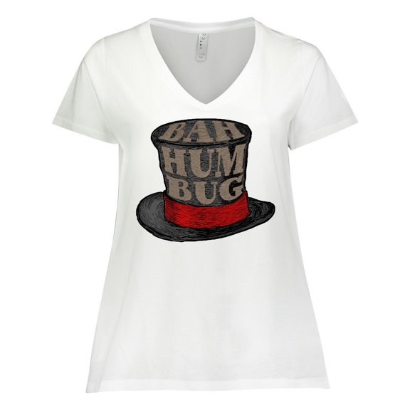 Inktastic Scrooge's Top Hat Bah Humbug Women's Plus Size V-Neck T-Shirt