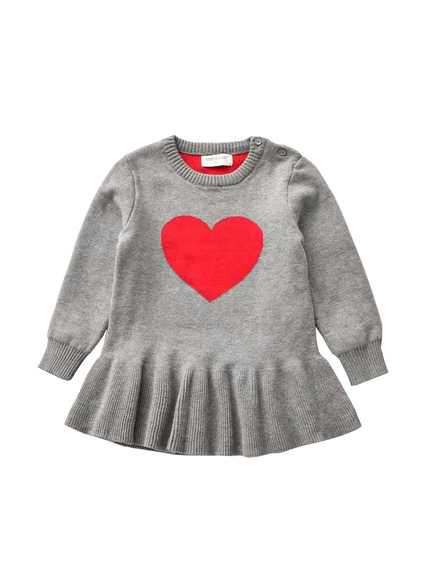 Baby Little Girls Long Sleeve Princess Round Neck knitted Sweaters Pullover 