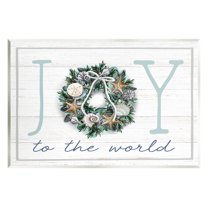 Stupell Industries Joy To The World Nautical Wreath Graphic Art Unframed Art Print Wall Art, Design by Elizabeth Tyndall
