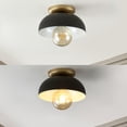 thumbnail image 4 of JONATHAN Y Paulina 8.5" 1-Light Classic Industrial Iron LED Flush Mount, Black/Gold Painting, JYL1327A, 4 of 10