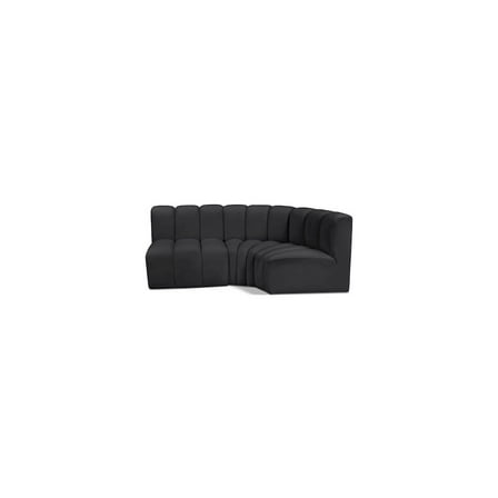 Meridian Furniture Arc Black Vegan Leather Modular Sectional