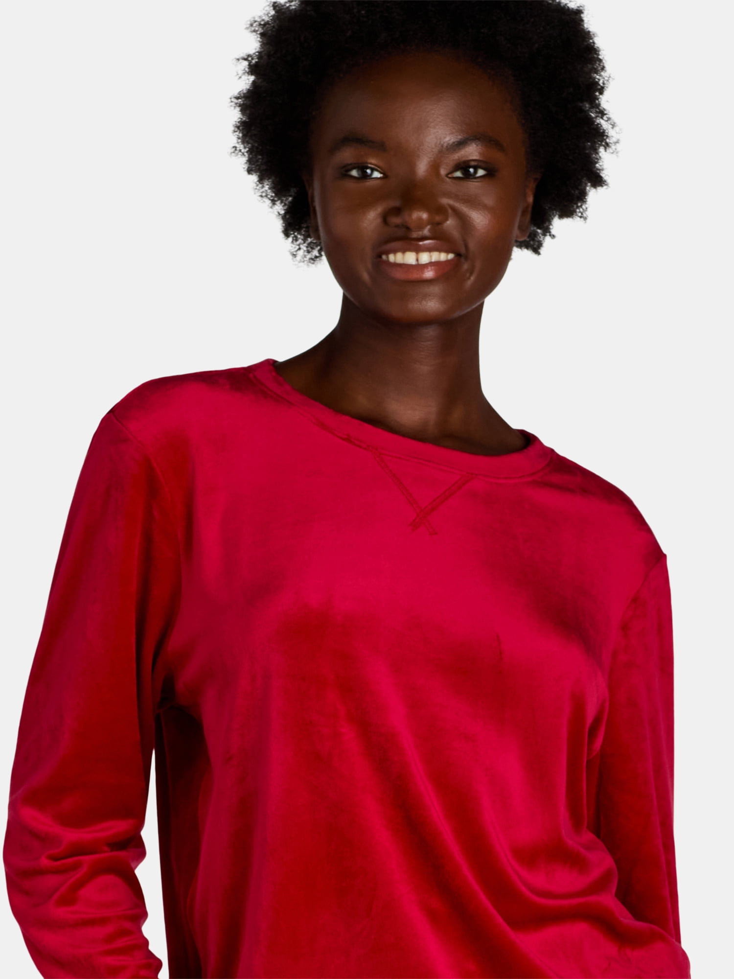 Time and Tru Women's Velour Top and Pants Set, 2-Piece, Sizes S-XXL