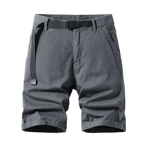 Pantalones Cortos Casuales de Verano para Hombres Al Aire Libre de Ajuste Suelto de Bolsillo Múltiple de Cinco Cuartos de Pantalones, Incluido el Cinturón para Deportes Y Viajes