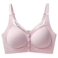 thumbnail image 2 of Push up Womens Wirefree Bras No Underwire Plus Size Solid Color Full Coverage Supportive Bras Women Bralette Bras for Heavy Breast Purple XXL, 2 of 3