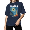 thumbnail image 2 of London Graphic Women's Navy T-Shirt, 2 of 3