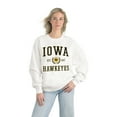 thumbnail image 3 of Women's Gameday Couture White Iowa Hawkeyes Premium Fleece Drop Shoulder Oversized Pullover Sweatshirt, 3 of 4