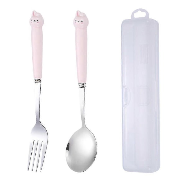 2-piece Kids Utensils Set With Case, Children Fork And Spoon Set