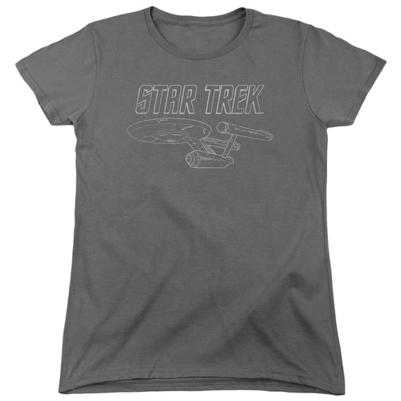 Star Trek Tos Enterprise Women's T-Shirt Charcoal